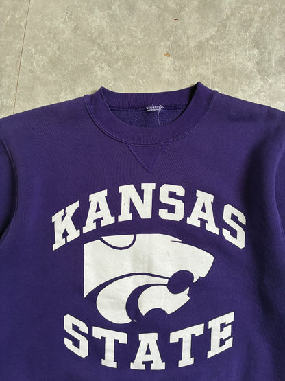 90s Vintage Kansas State Wildcats Purple Crewneck -S