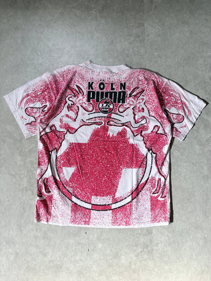 90s Vintage Koln FC White AOP T Shirt -L - L | Martin City Vintage
