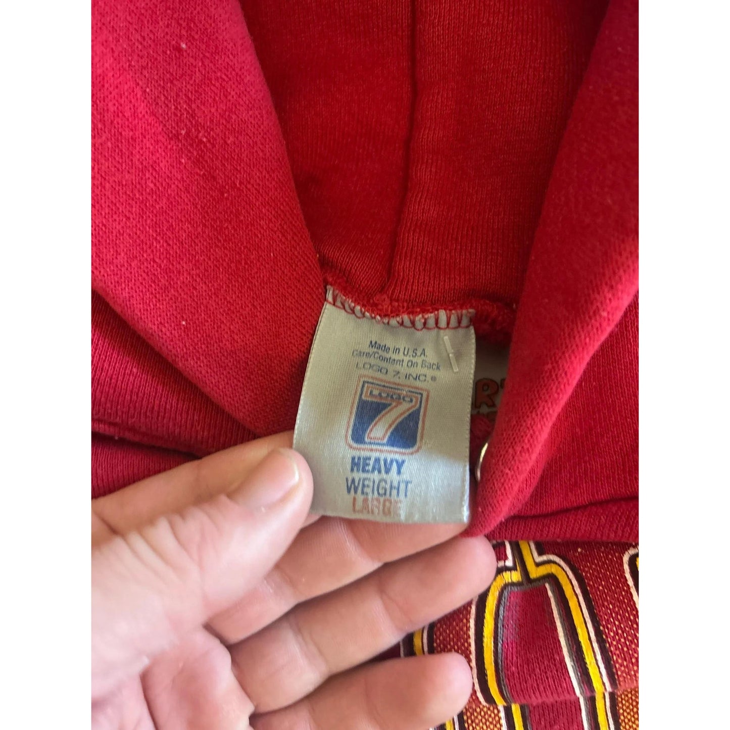 90s Vintage Kansas City Chiefs Heavy Weight Red Hoodie Size L - | Martin City Vintage