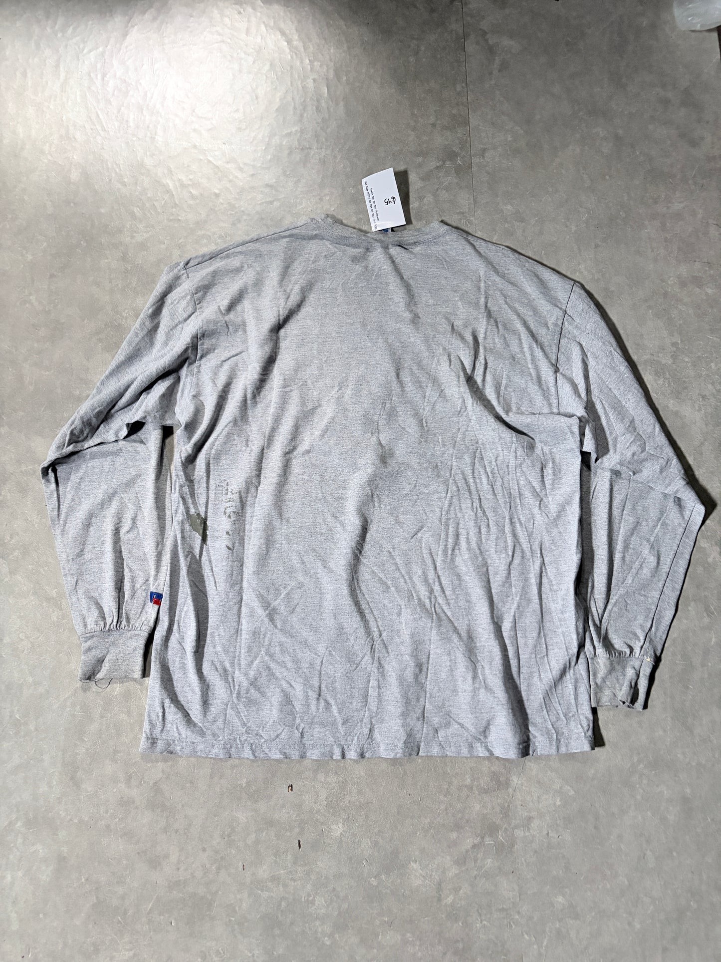 90s Vintage Kansas Jayhawks Embroidered Grey Long Sleeve Shirt -XL