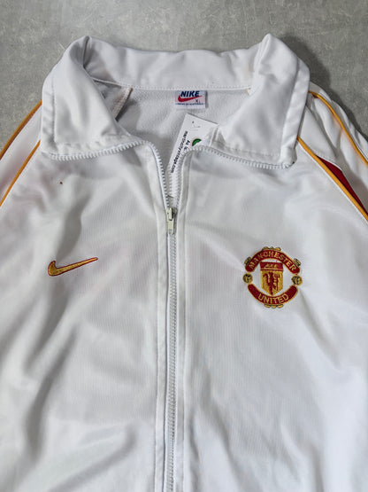 90s Vintage Manchester United Nike Bootleg White Track Jacket -XL