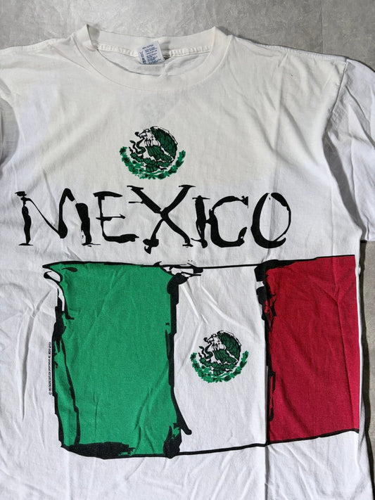 1994 Vintage Mexico FIFA World Cup Big Print White T Shirt -XL - XL | Martin City Vintage