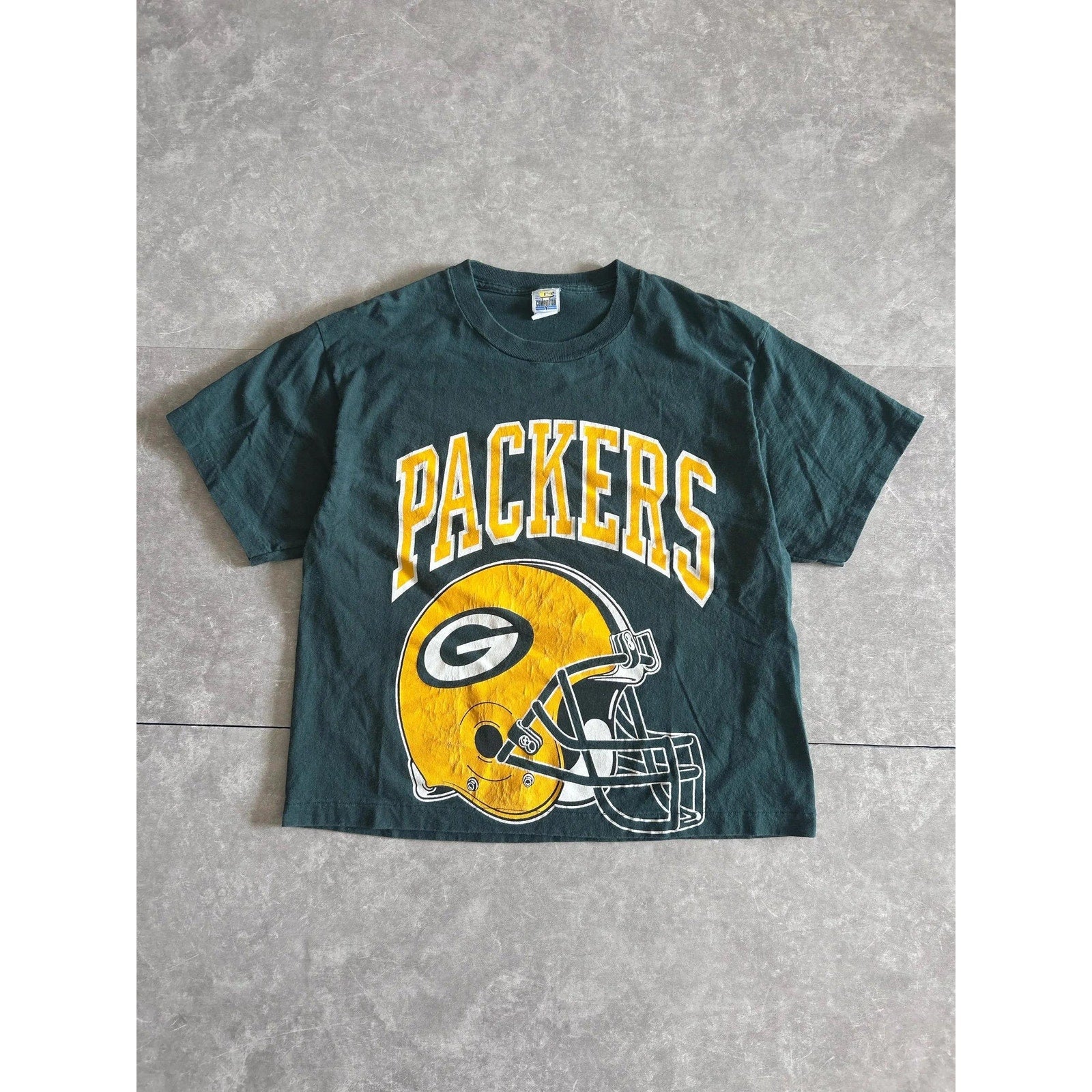 90s Vintage Green Bay Packers Helmet Green T Shirt Size L - | Martin City Vintage