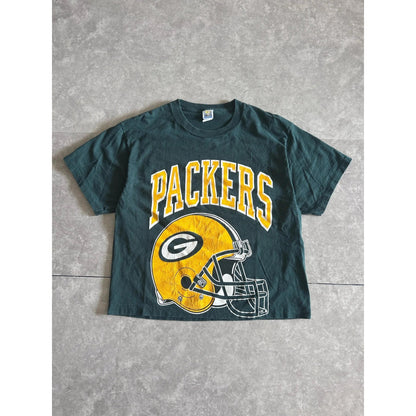 90s Vintage Green Bay Packers Helmet Green T Shirt Size L - | Martin City Vintage