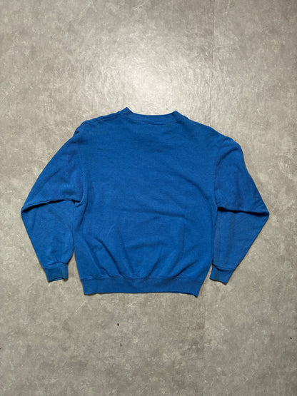 90s Vintage Kansas Jayhawks Crest Blue Crewneck -L