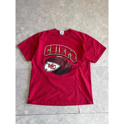 90s Vintage Kansas City Chiefs Football Red T Shirt Size XL - | Martin City Vintage