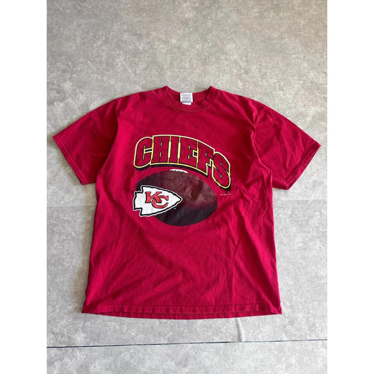90s Vintage Kansas City Chiefs Football Red T Shirt Size XL - | Martin City Vintage