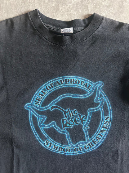 90s Vintage The Rock WWE Wrestling Black T Shirt Size L - L | Martin City Vintage