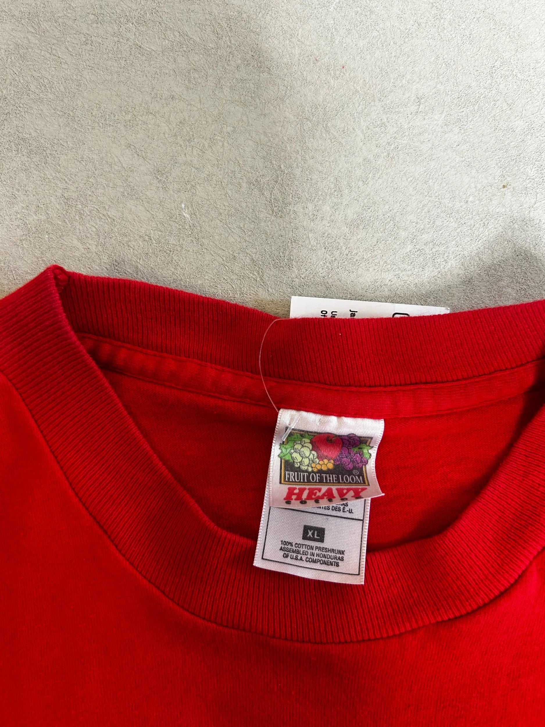 90s Vintage Kansas City Chiefs Embroidered Red T Shirt Size XL - | Martin City Vintage