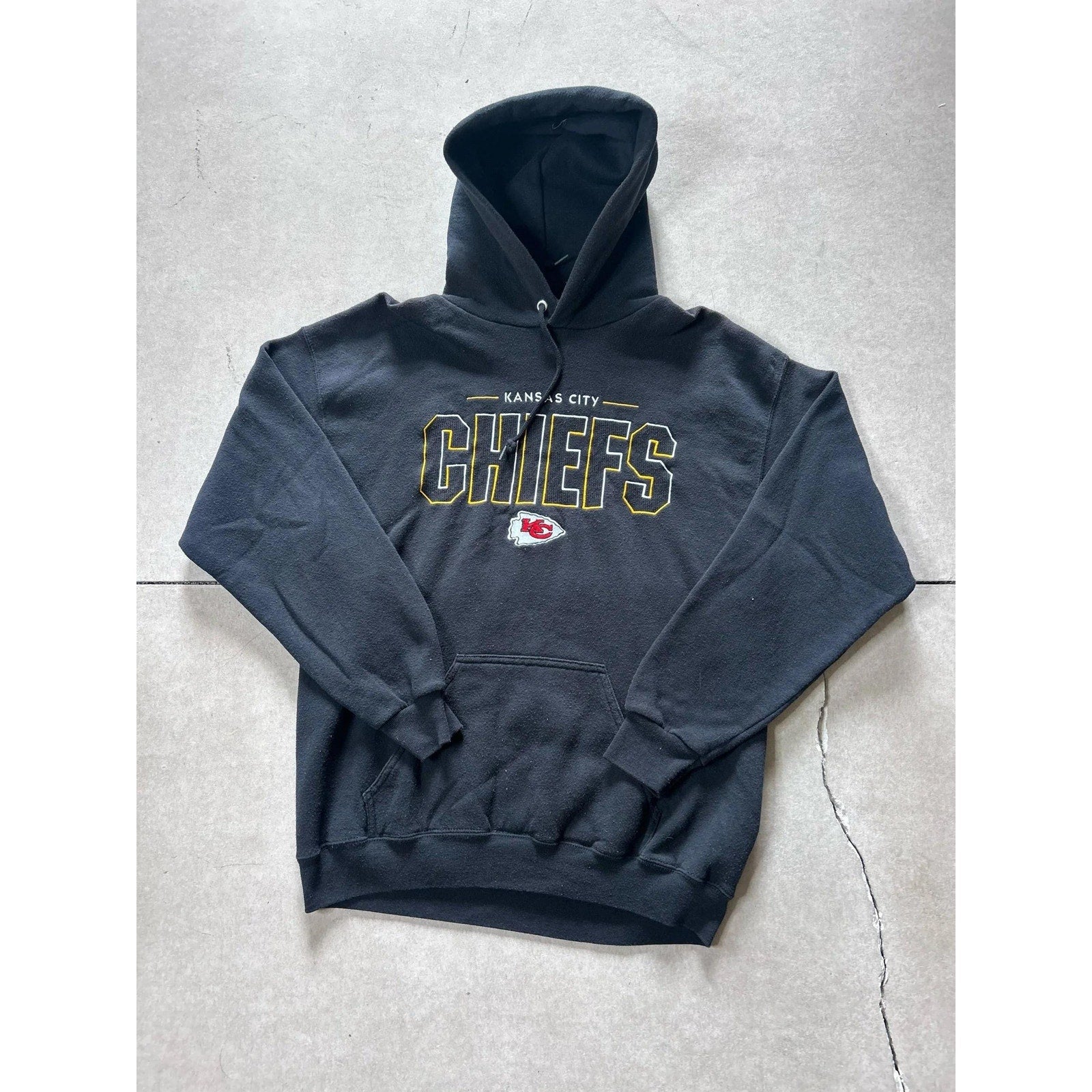 90s Vintage Kansas City Chiefs Black Hoodie Size M - | Martin City Vintage