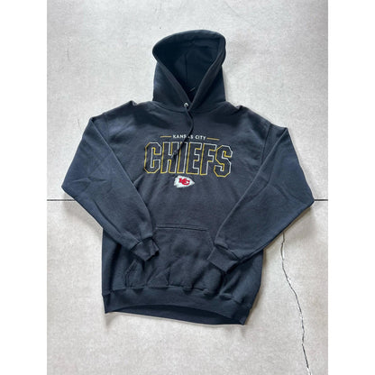 90s Vintage Kansas City Chiefs Black Hoodie Size M - | Martin City Vintage
