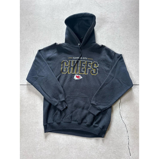 90s Vintage Kansas City Chiefs Black Hoodie Size M - | Martin City Vintage