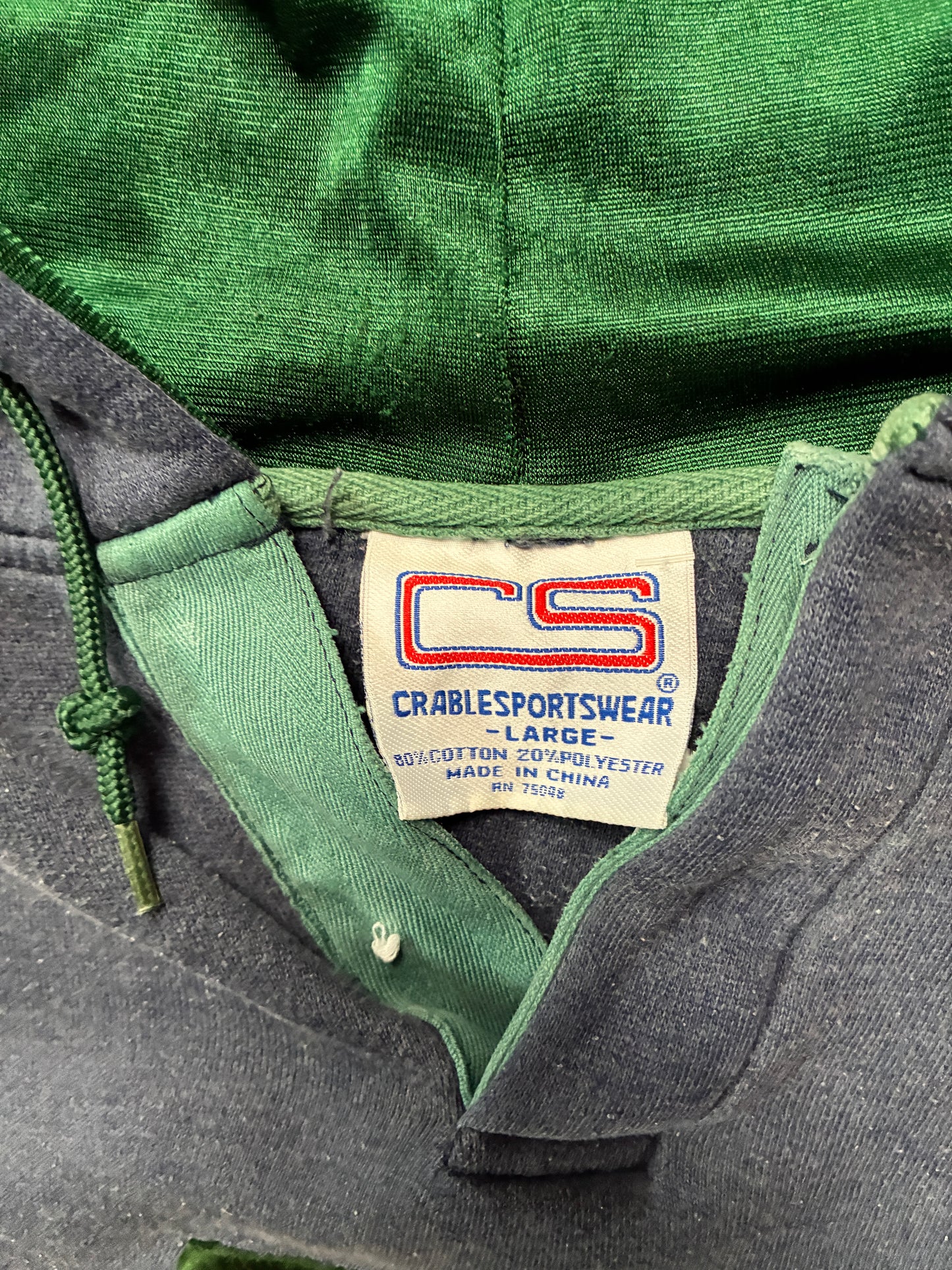 90s Vintage Notre Dame Fighting Irish Faded Grey Hoodie -L