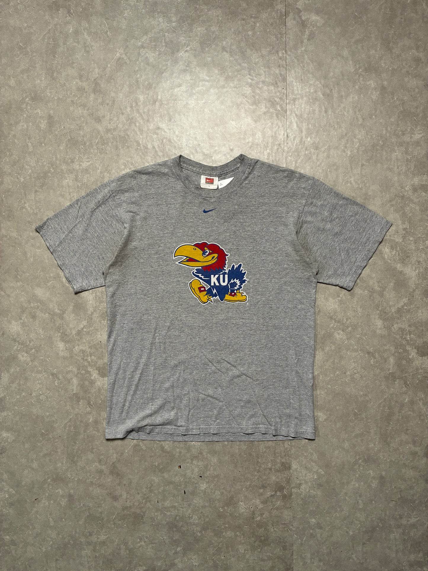 2000s Vintage Kansas Jayhawks Nike Grey T-Shirt -L