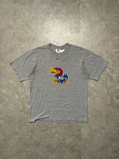 2000s Vintage Kansas Jayhawks Nike Grey T-Shirt -L