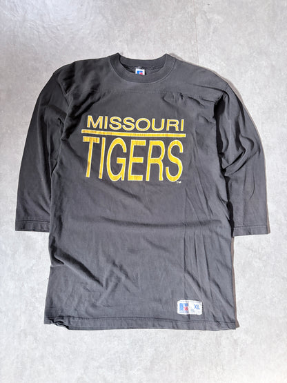 90s Vintage Missouri Tigers 3/4 Sleeve Black Shirt -XL