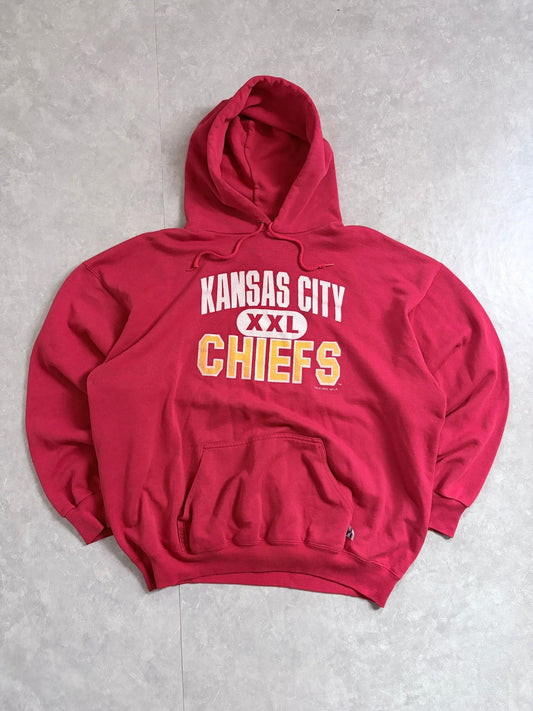 90s Vintage Kansas City Chiefs "XXL" Red Hoodie -XL - XL | Martin City Vintage