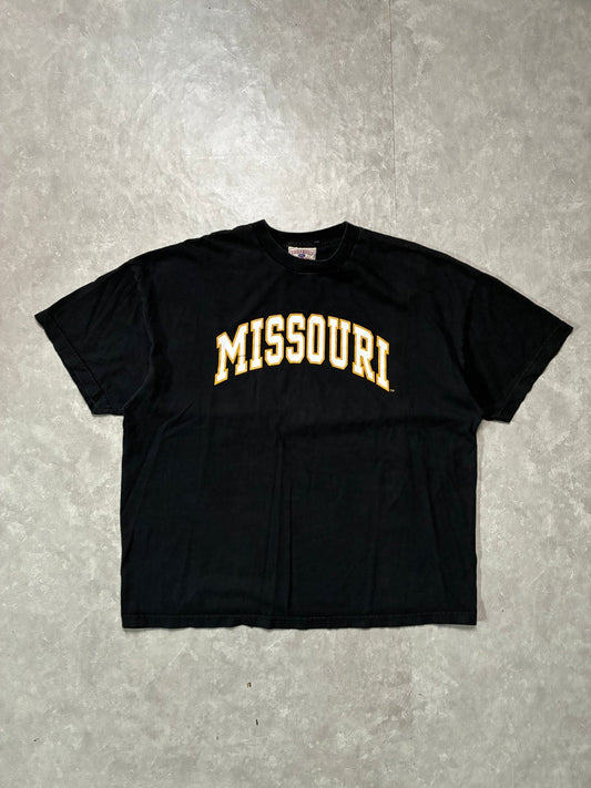 90s Vintage Missouri Tigers Block Letters Black T-Shirt -XXL - XXL | Martin City Vintage