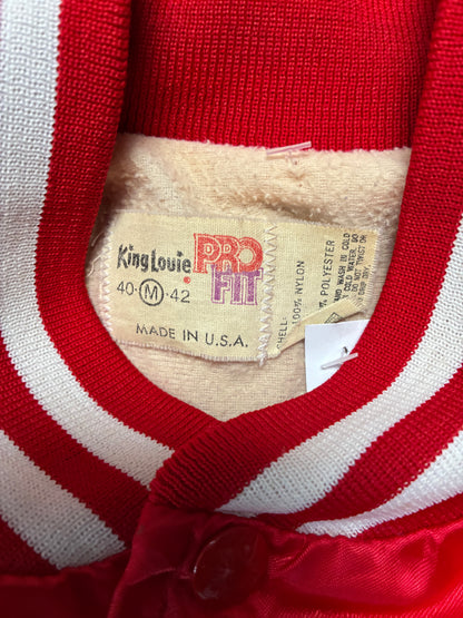 90s Vintage Oklahoma Sooners Red Satin Jacket -M