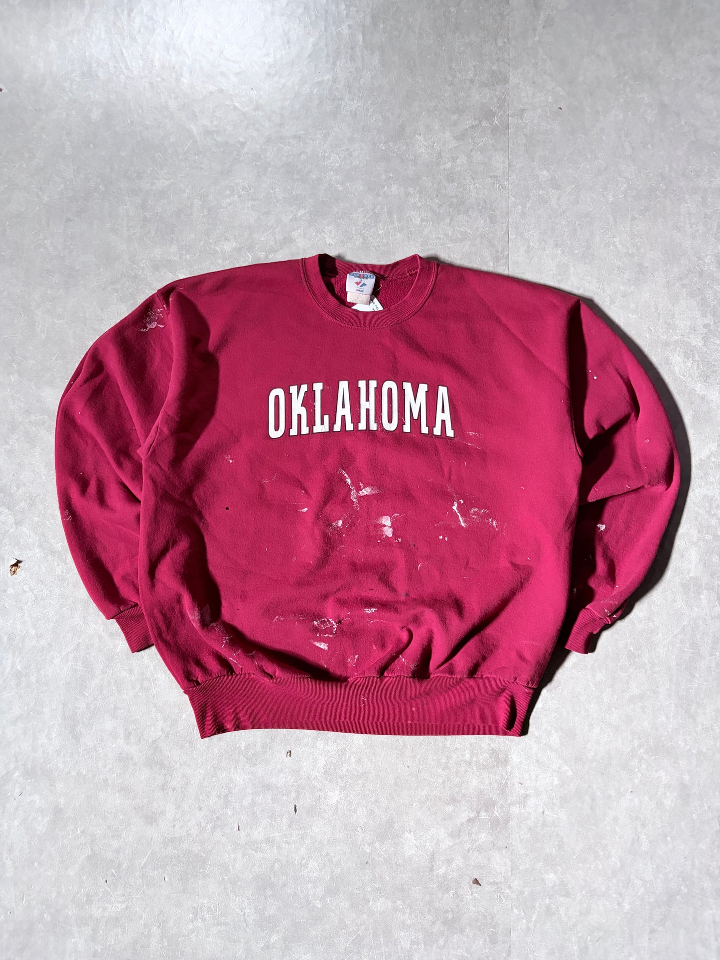 2000s Vintage Oklahoma Sooners Distressed Red Crewneck -XL