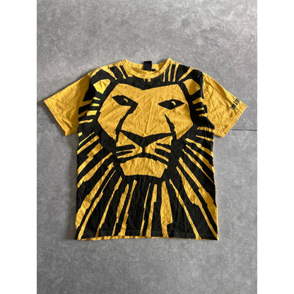 2000s Vintage Lion King Lion Face Big Print Yellow T Shirt Size L - | Martin City Vintage