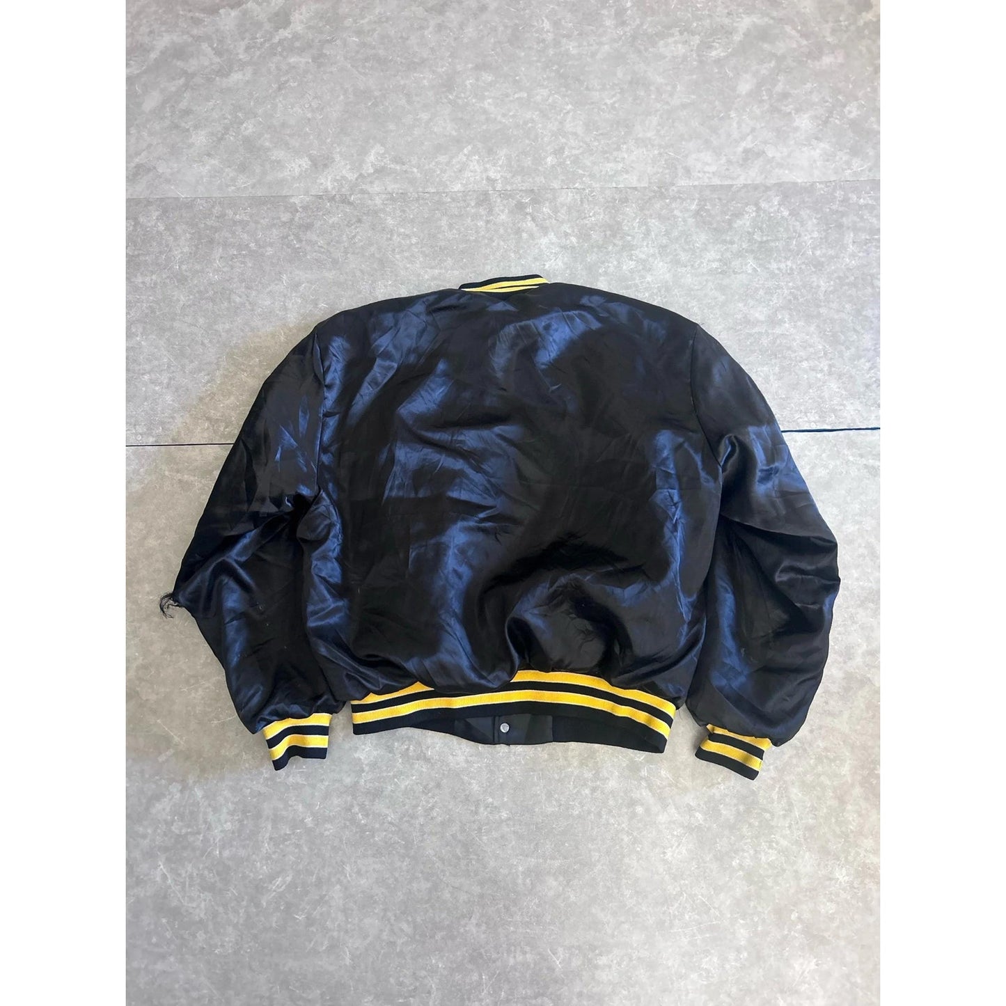 90s Vintage Pittsburgh Pirates Distressed Satin Black Jacket Size XL - | Martin City Vintage