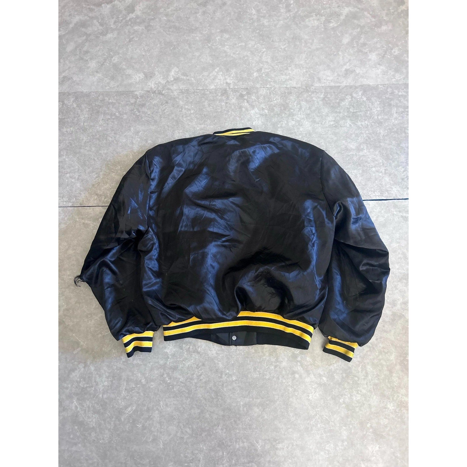 90s Vintage Pittsburgh Pirates Distressed Satin Black Jacket Size XL - | Martin City Vintage