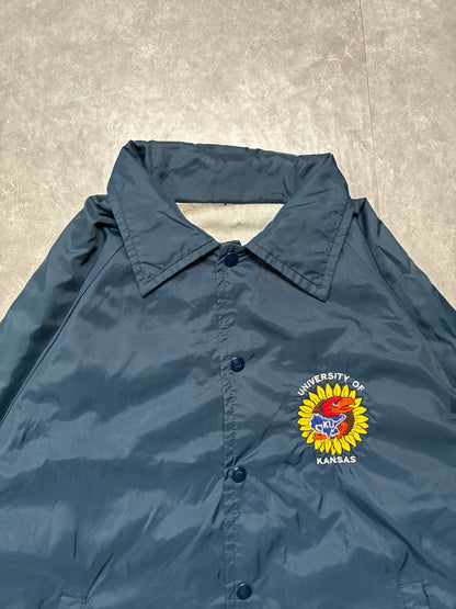 90s Vintage Kansas Jayhawks Navy Bomber Jacket -XL