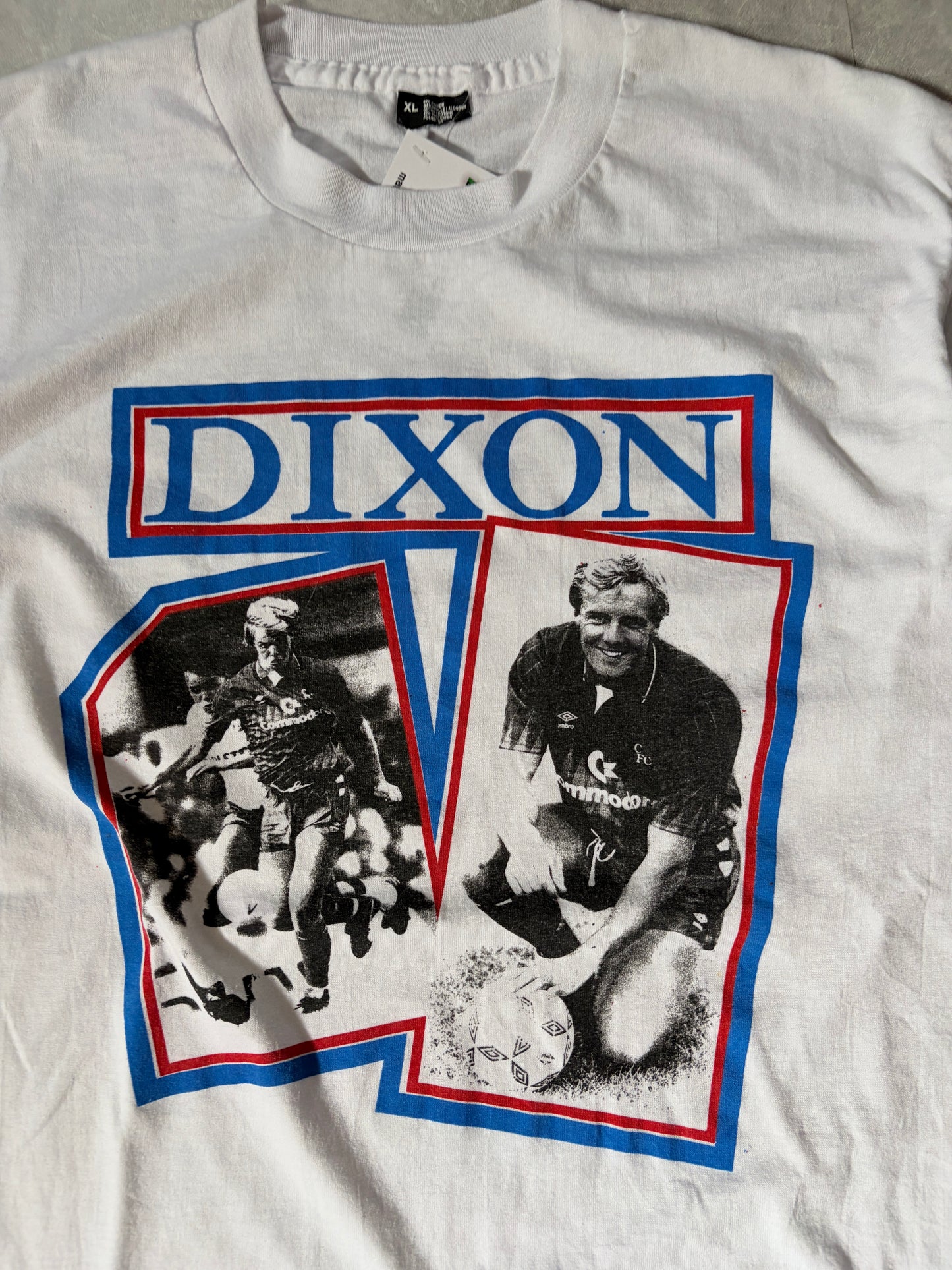 90s Vintage Kerry Dixon Chelsa FC Soccer White T Shirt -XL