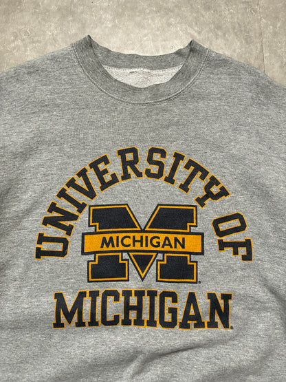 90s Vintage Michigan Wolverines Grey Crewneck -XXL