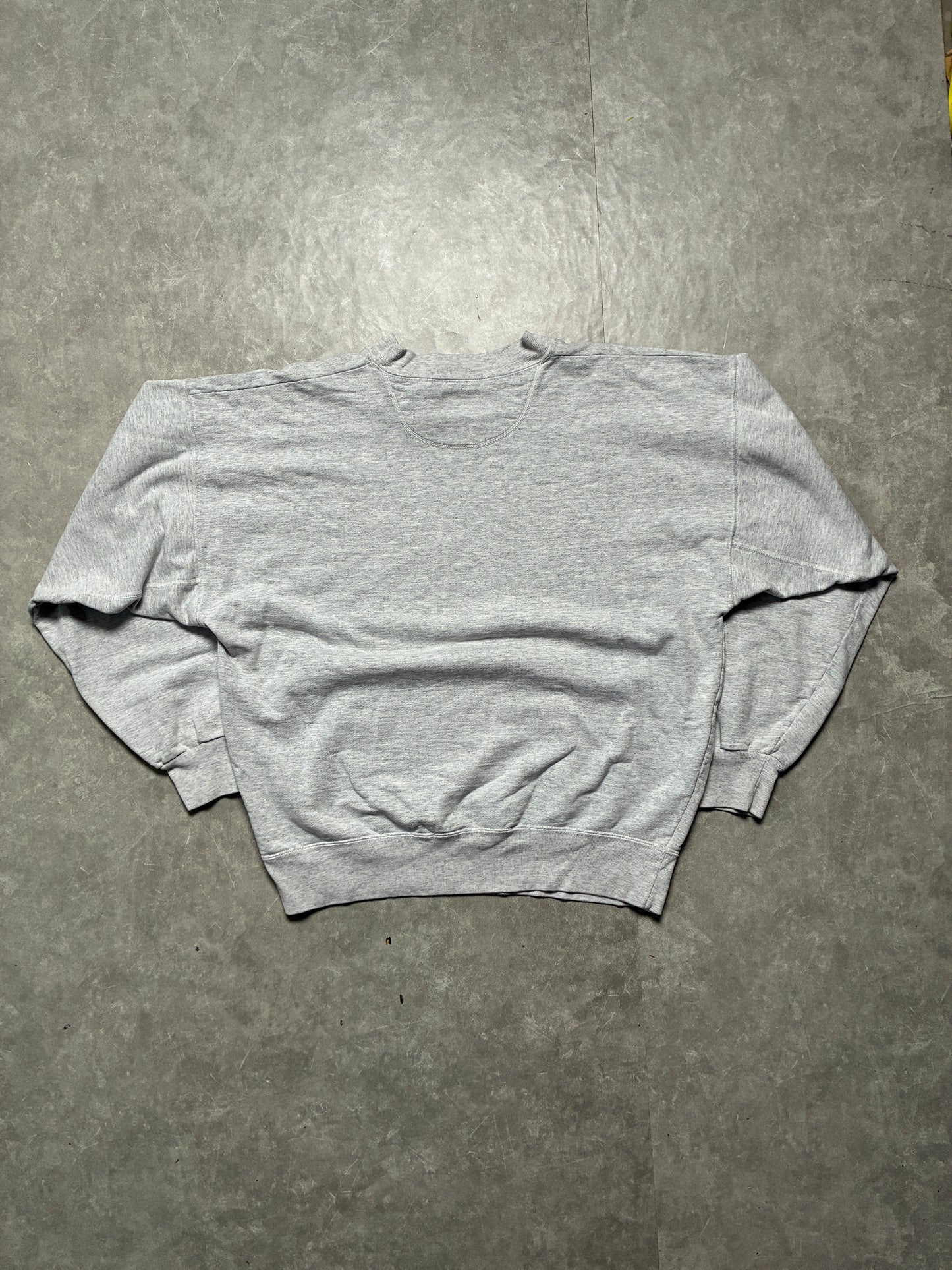 90s Vintage Kansas Jayhawks Athletic Department Heather Grey Crewneck-L