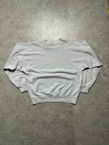 90s Vintage Kansas Jayhawks Athletic Department Heather Grey Crewneck-L