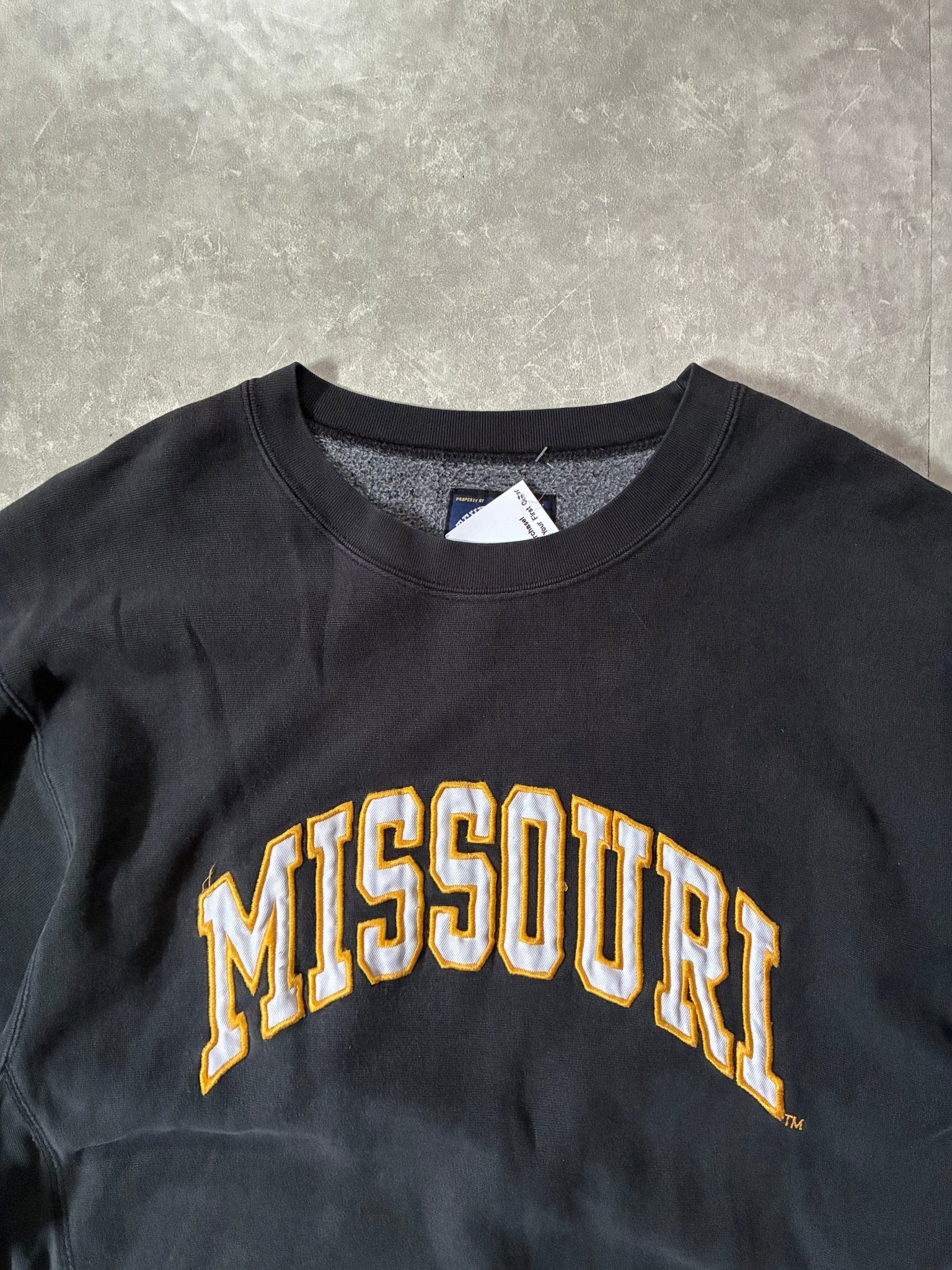 2000s Vintage Missouri Tigers Block Letters Black Crewneck -XL - XL | Martin City Vintage