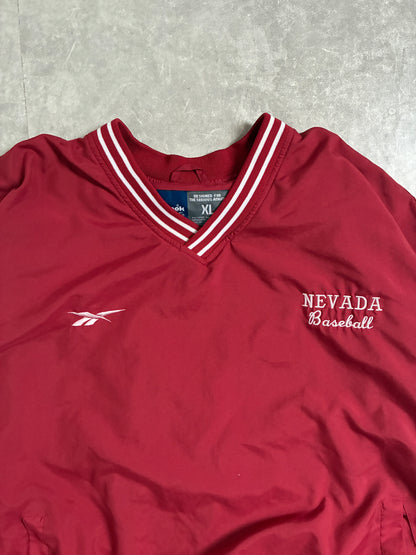 90s Vintage Nevada Wolf Pack Baseball Reebok Red Pullover -XL