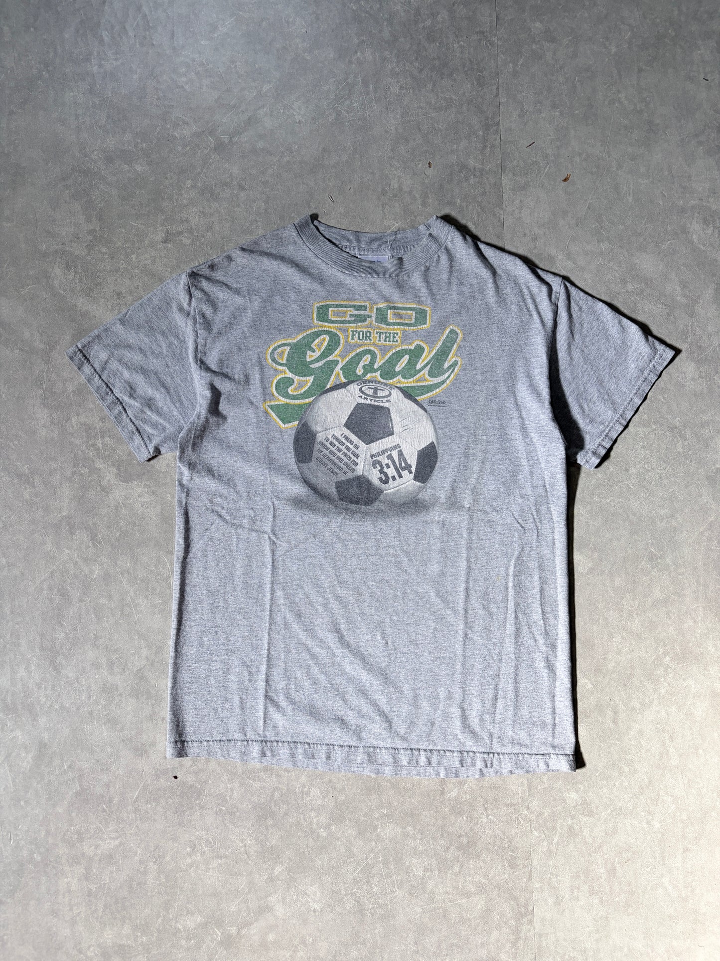2000s Vintage Jesus Soccer Grey T Shirt -M