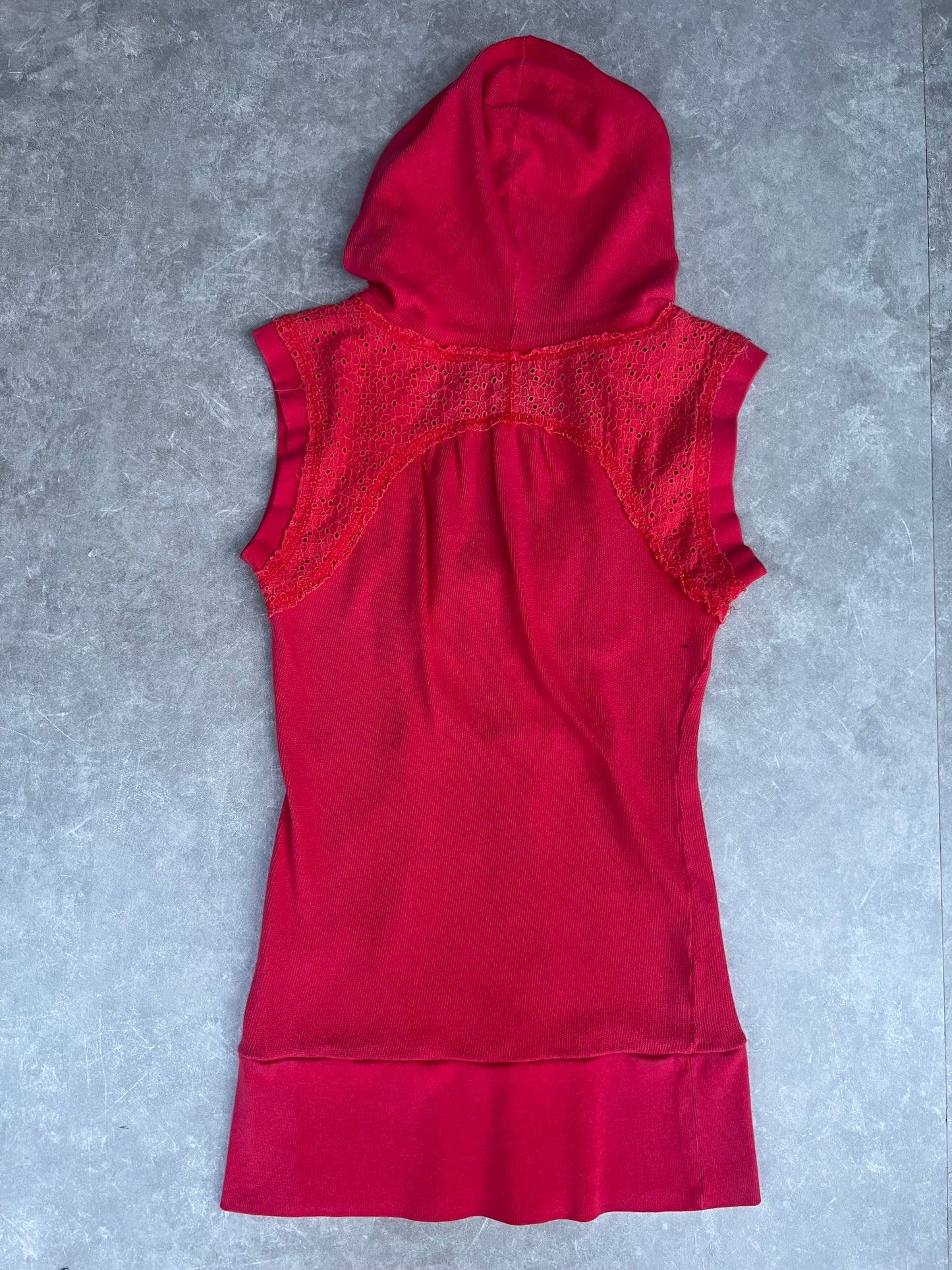 2000s Vintage Free People Women's Zip Up Hooded Top -S