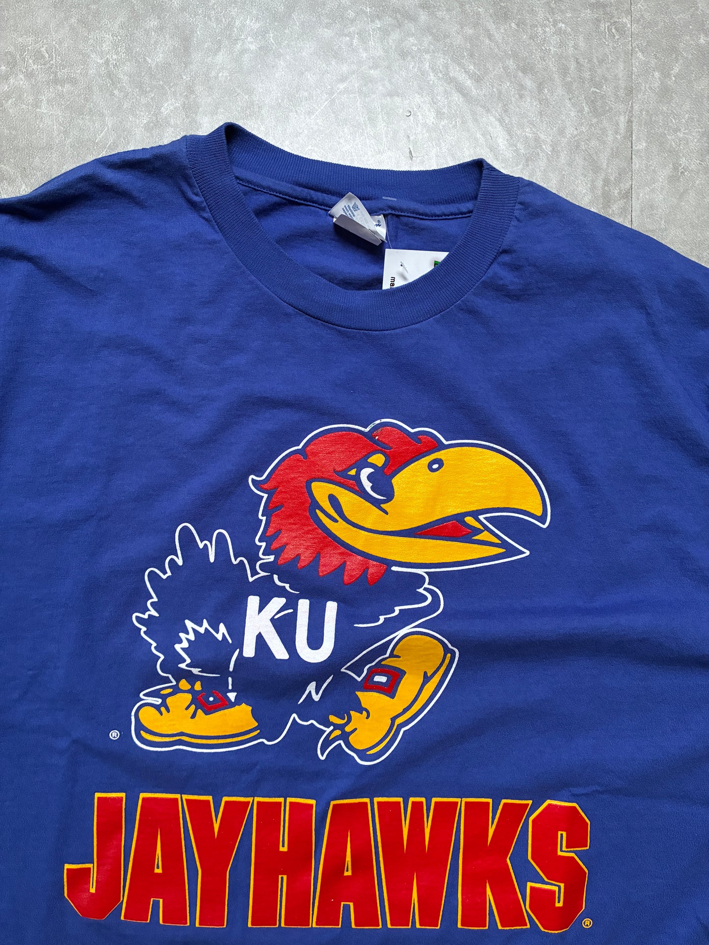 90s Vintage Kansas Jayhawks Champion Blue T-Shirt -XL