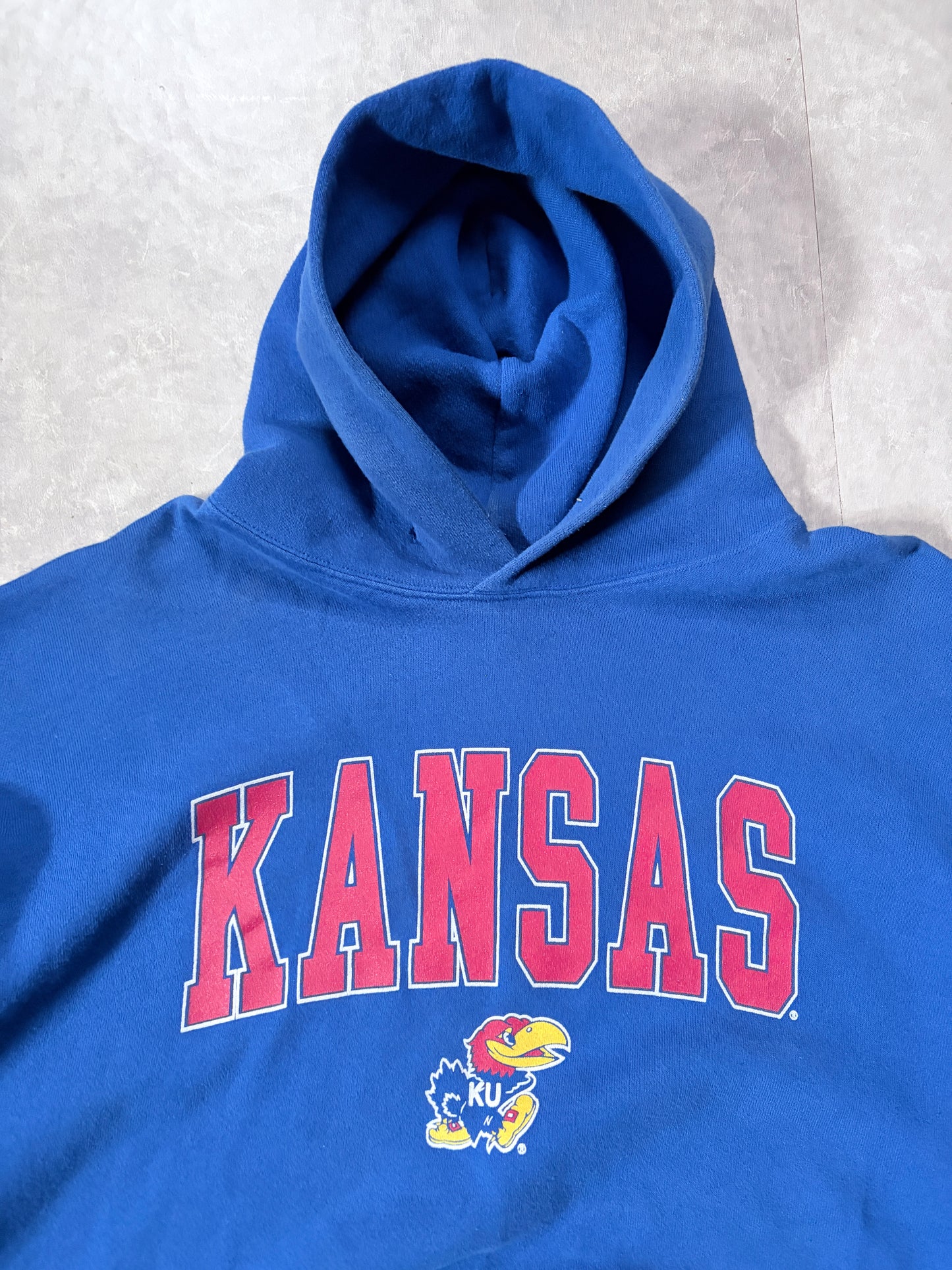 90s Vintage Kansas Jayhawks Blue Hoodie -XXL