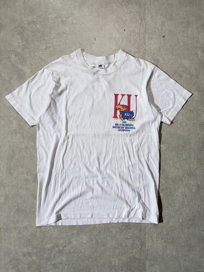 1991 Vintage Kansas Jayhawks Final Four White T-Shirt -L - L | Martin City Vintage