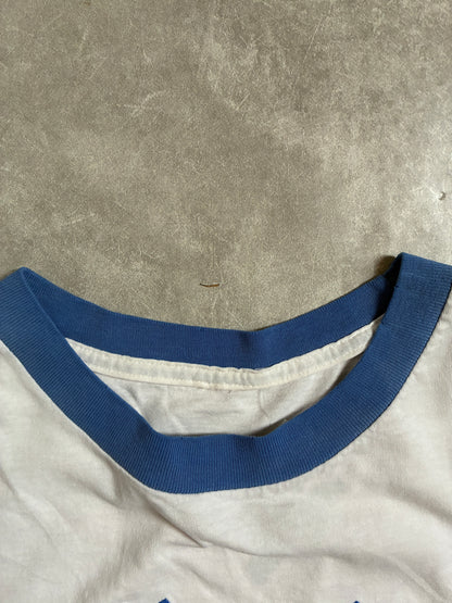 90s Vintage Kentucky Wildcats Embroidered White Ringer T-Shirt -XL