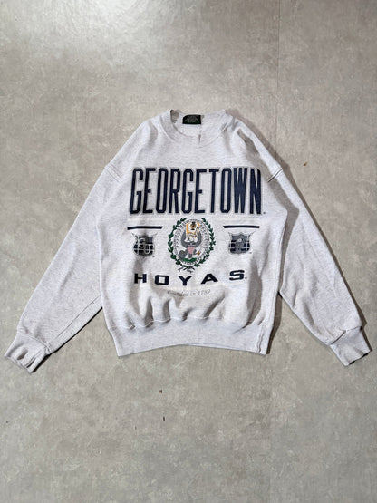 90s Vintage Georgetown Hoyas Crest Heather Grey Crewneck -M - M | Martin City Vintage