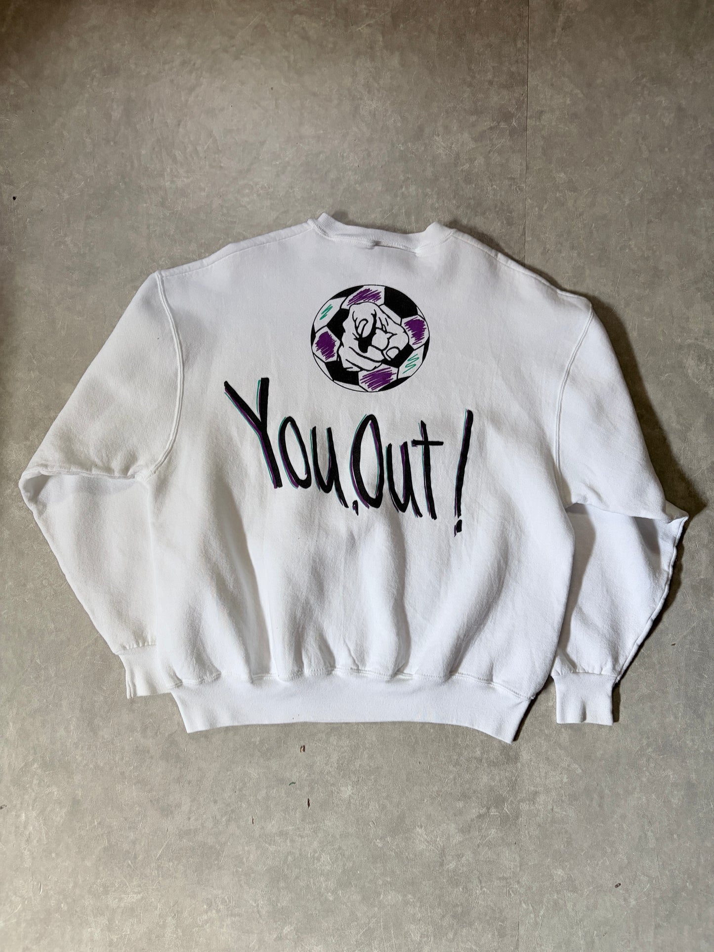 90s Vintage FIFA World Cup Red Card White Crewneck -XL