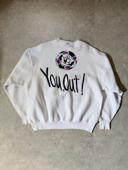 90s Vintage FIFA World Cup Red Card White Crewneck -XL