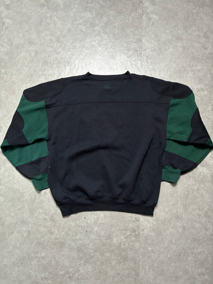 90s Vintage Michigan State Spartans Stripe Sleeve Black Crewneck -XXL