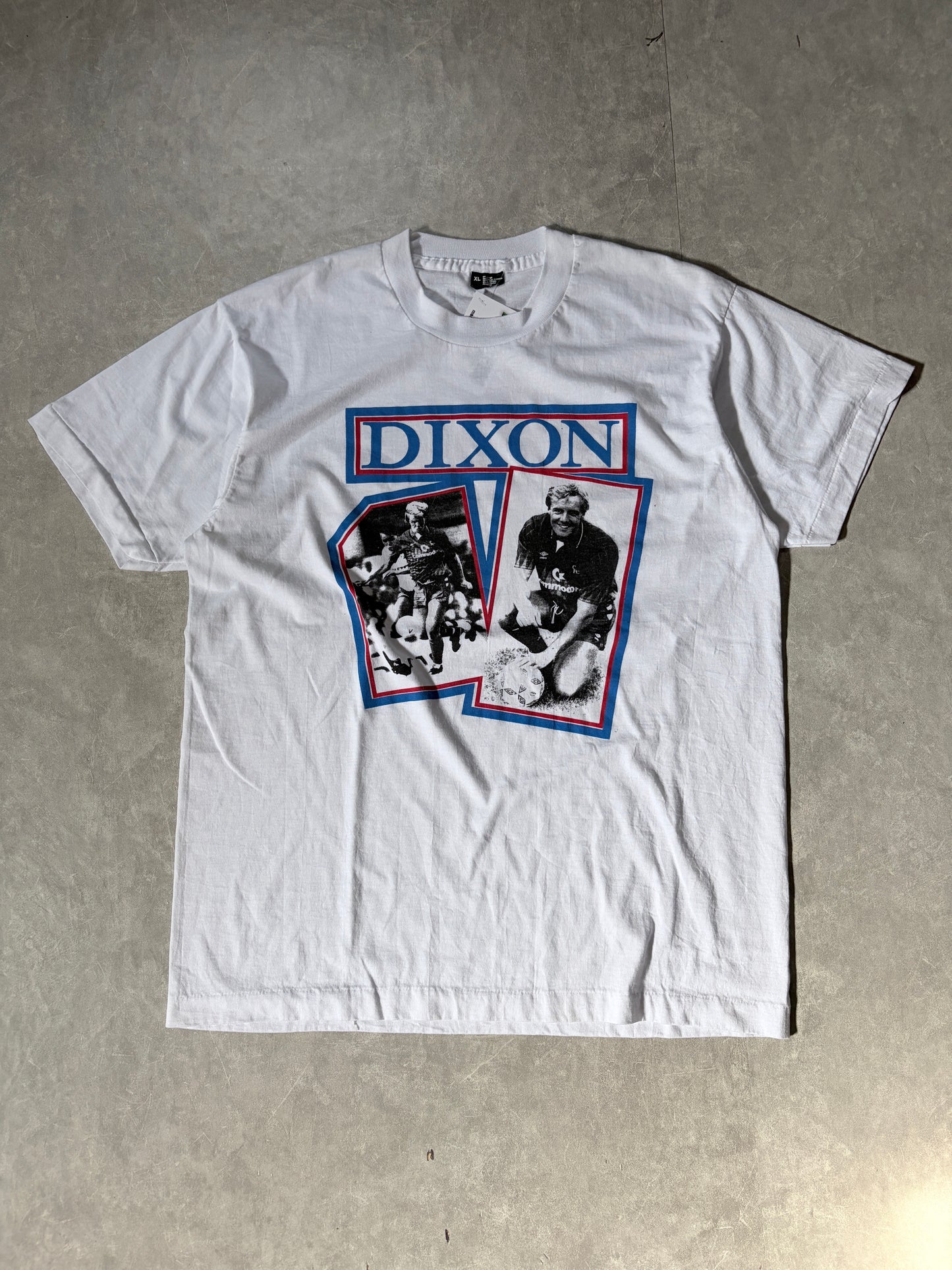 90s Vintage Kerry Dixon Chelsa FC Soccer White T Shirt -XL