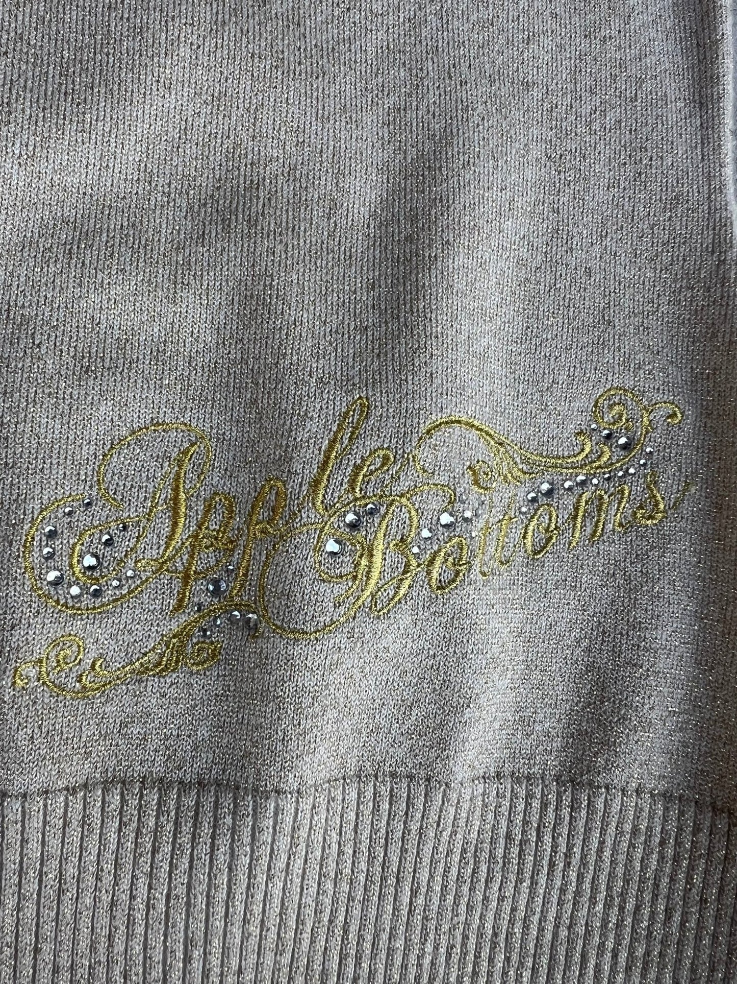 2000s Vintage Apple Bottom Gold Embroidered Sweater Top Size XL - XL | Martin City Vintage