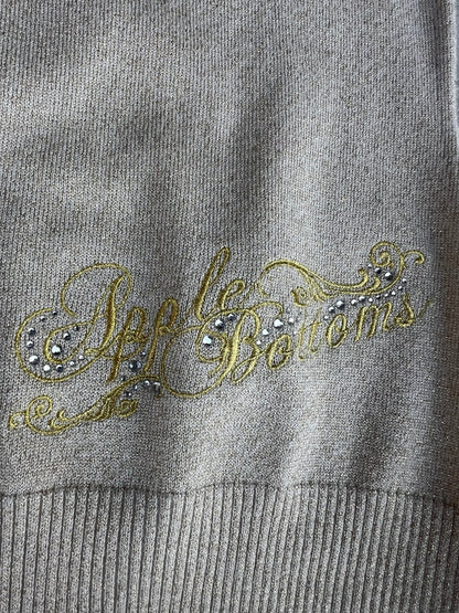 2000s Vintage Apple Bottom Gold Embroidered Sweater Top Size XL - XL | Martin City Vintage