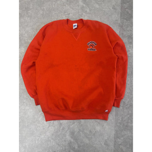 90s Vintage Clemson University Russell Orange Crewneck Size XL - | Martin City Vintage