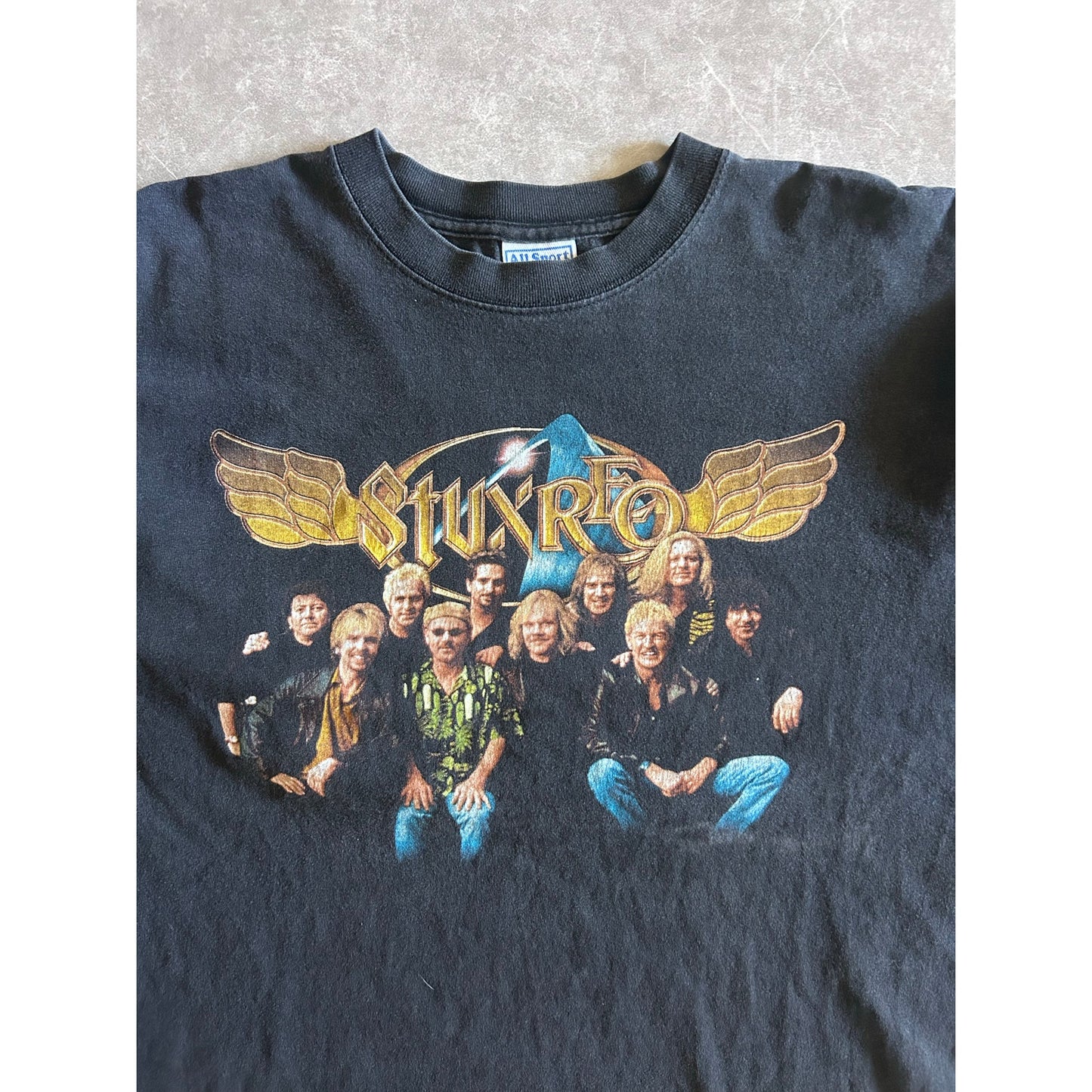 90s Vintage REO SpeedWagon/ Styx Black Band T Shirt Size L - | Martin City Vintage
