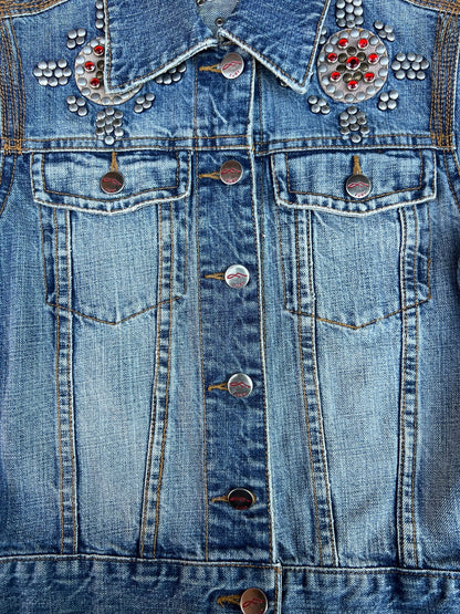 90s Vintage Denim Embellished Jacket - S - S | Martin City Vintage